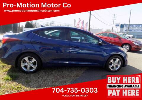 2016 Hyundai Elantra for sale at Pro-Motion Motor Co in Lincolnton NC