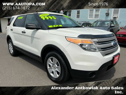2012 Ford Explorer for sale at Alexander Antkowiak Auto Sales Inc. in Hatboro PA