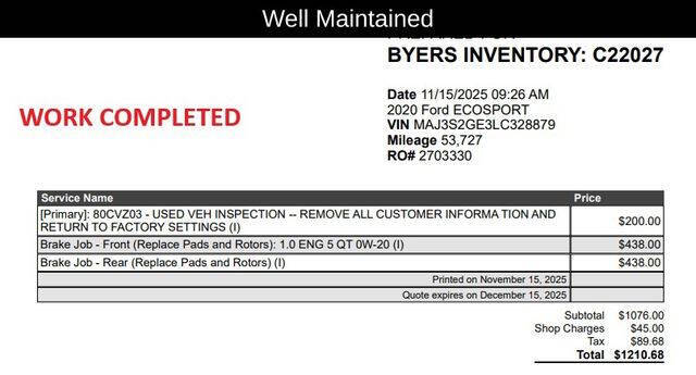 2020 Ford EcoSport SE