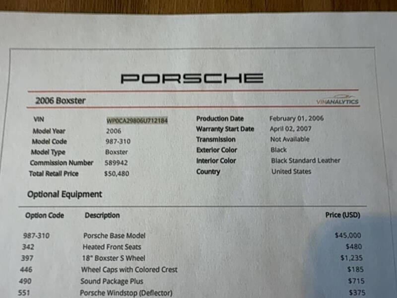2006 Porsche Boxster