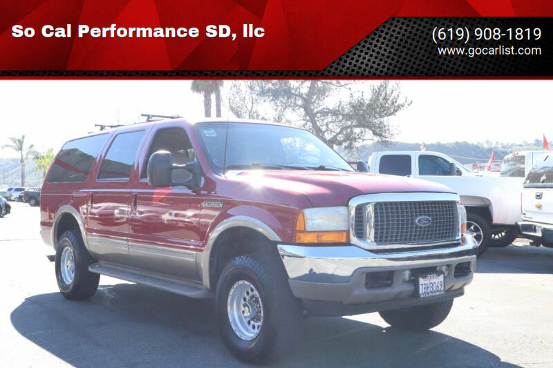 2001 Ford Excursion for sale at So Cal Performance SD, llc in San Diego CA