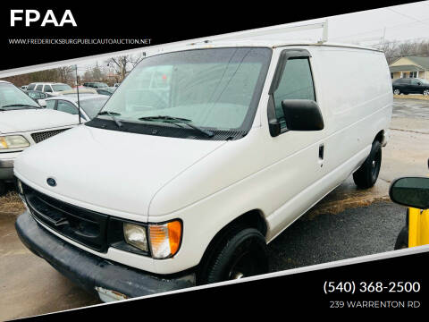 2000 Ford E-150 for sale at FPAA in Fredericksburg VA