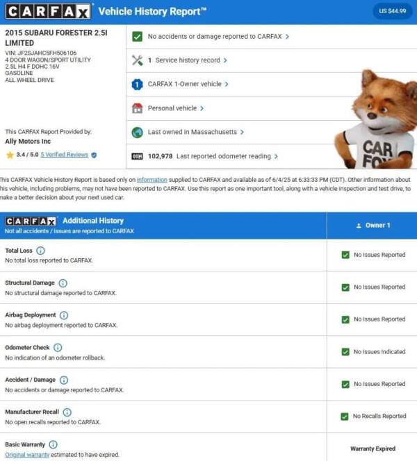 2015 Subaru Forester 2.5i Limited