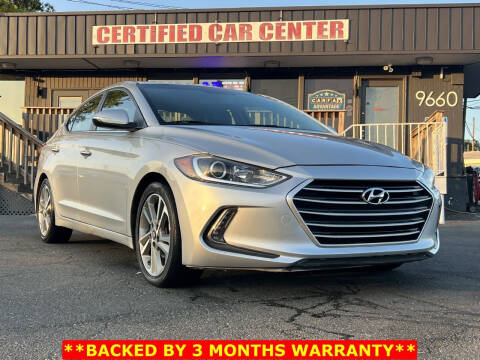 2017 Hyundai Elantra for sale at CERTIFIED CAR CENTER in Fairfax VA