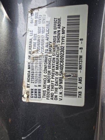 2012 Honda Odyssey EX