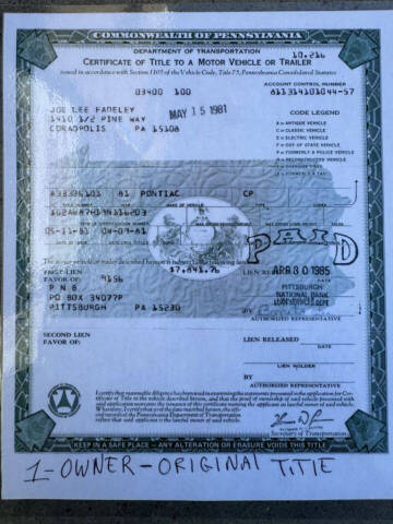 1981 Pontiac Firebird Trans Am