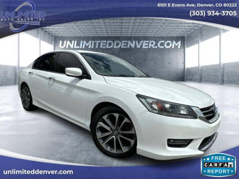 2015 Honda Accord for sale at Unlimited Auto Sales in Denver CO