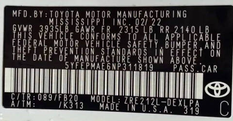 2022 Toyota Corolla LE