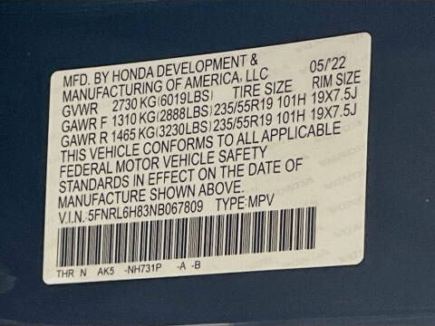 2022 Honda Odyssey Touring