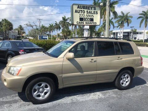2001 Toyota Highlander for sale at Aubrey's Auto Sales in Delray Beach FL