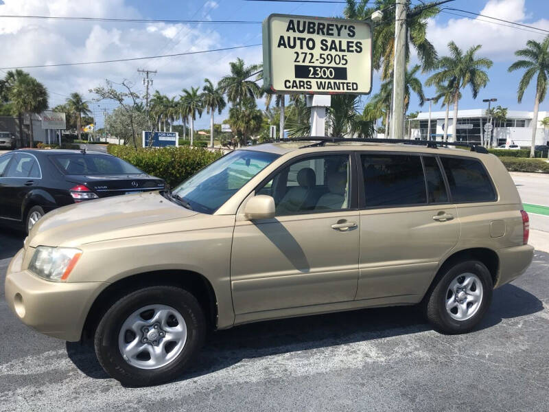 2001 Toyota Highlander for sale at Aubrey's Auto Sales in Delray Beach FL