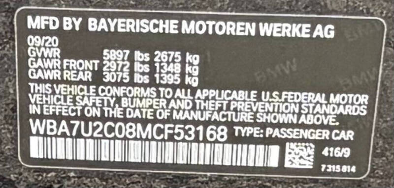 2021 BMW 7 Series 750i xDrive