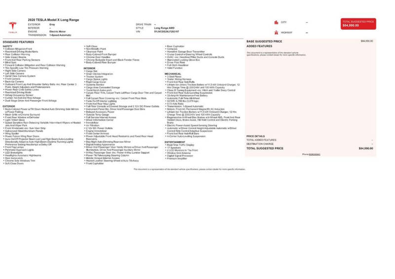 2020 Tesla Model X Long Range