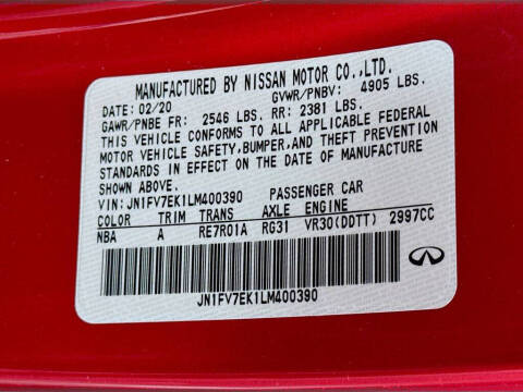 2020 Infiniti Q60 Red Sport 400