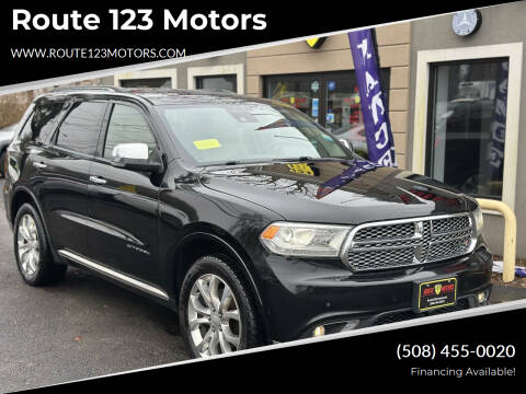 2018 Dodge Durango for sale at Route 123 Motors in Norton MA