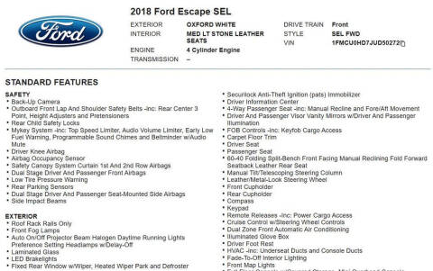 2018 Ford Escape SEL