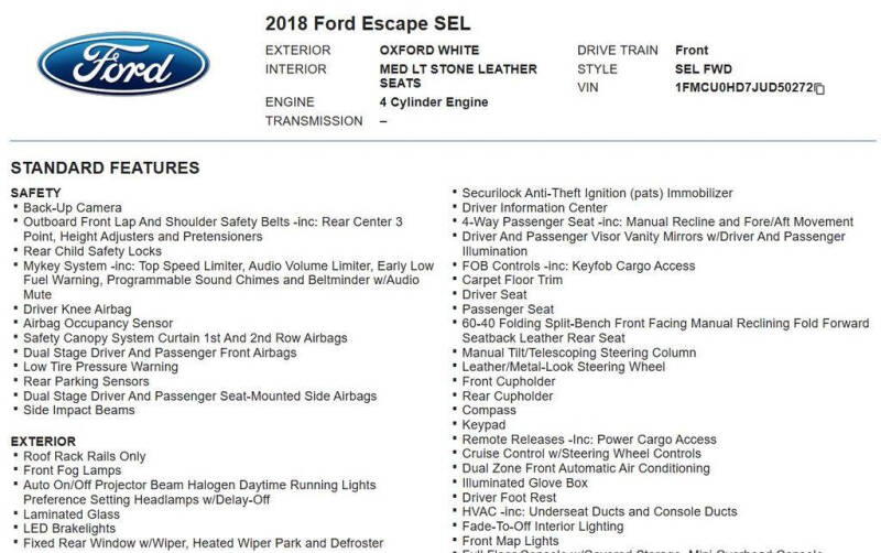 2018 Ford Escape SEL