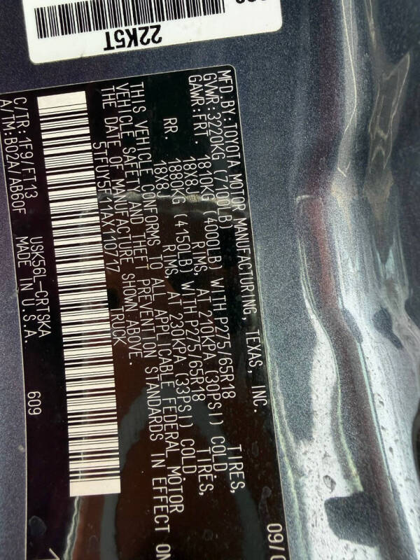 2010 Toyota Tundra Grade