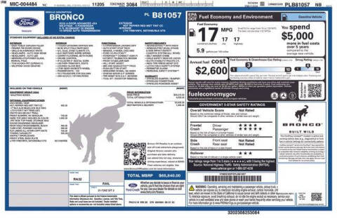 2023 Ford Bronco Wildtrak Advanced