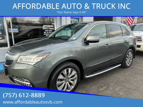 2015 Acura MDX for sale at AFFORDABLE AUTO & TRUCK INC in Virginia Beach VA