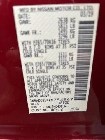 2019 Nissan Frontier SV