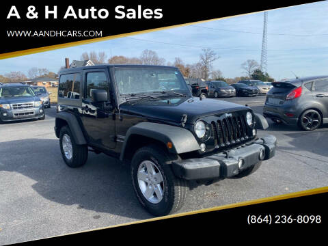 2017 Jeep Wrangler for sale at A & H Auto Sales in Greenville SC