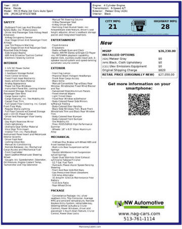 2015 Mazda MX-5 Miata Sport