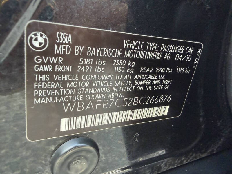 2011 BMW 5 Series 535i