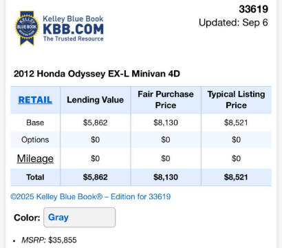 2012 Honda Odyssey EX-L