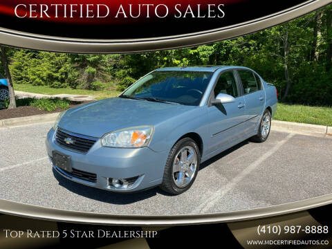 2007 Chevrolet Malibu for sale at CERTIFIED AUTO SALES in Gambrills MD