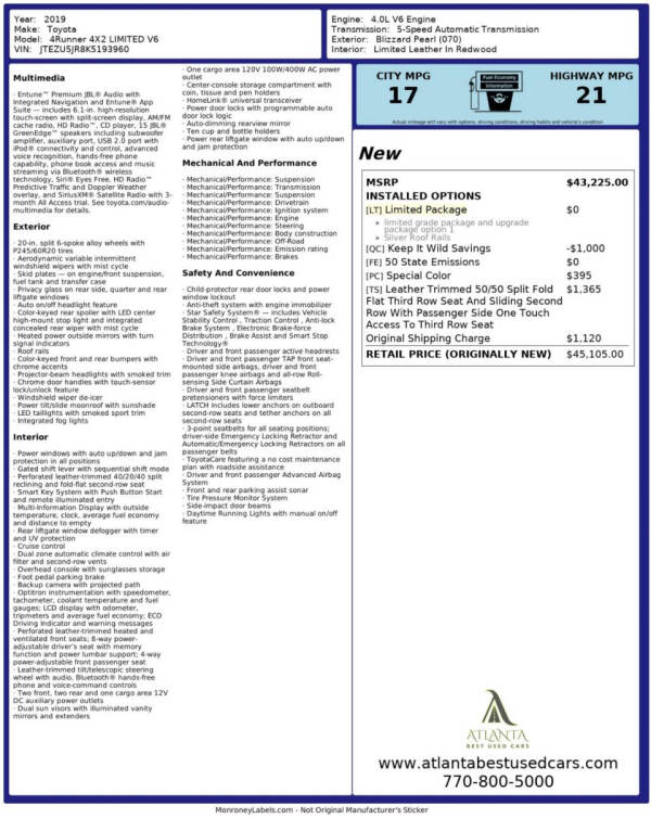 2019 Toyota 4Runner Limited