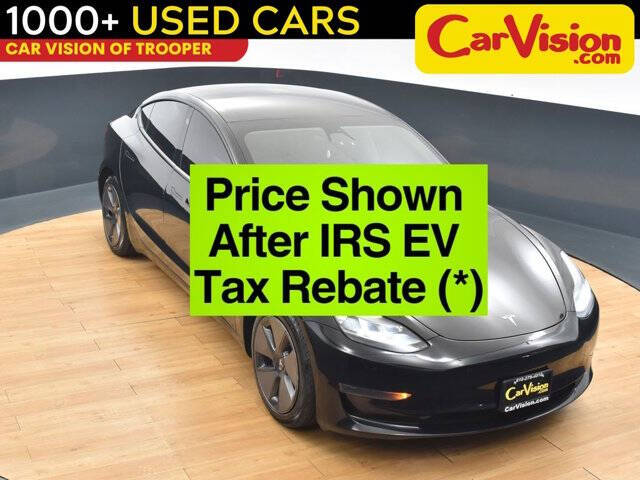 Used 2021 Tesla Model 3 Base with VIN 5YJ3E1EA1MF976995 for sale in Conshohocken, PA