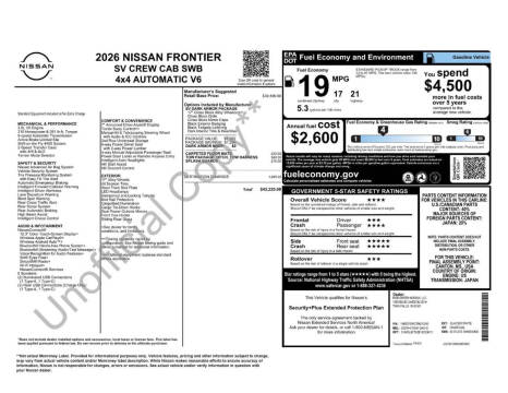 2026 Nissan Frontier
