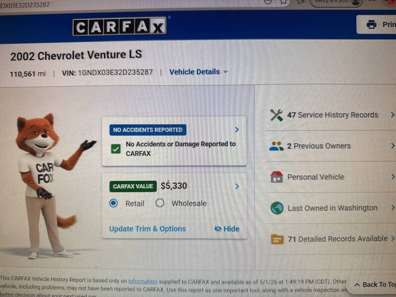 2002 Chevrolet Venture LT
