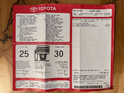 2002 Toyota MR2 Spyder