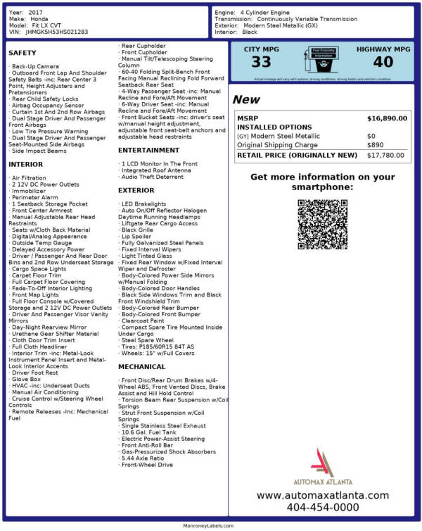 2017 Honda Fit LX