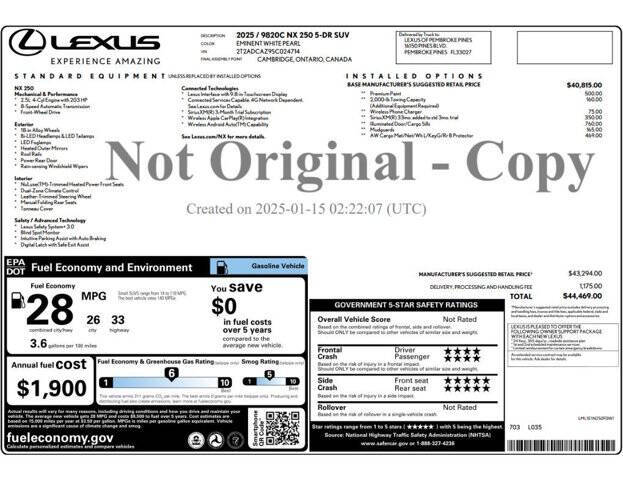 2025 Lexus NX 250