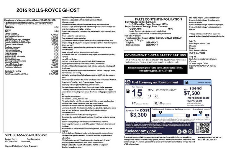 2016 Rolls-Royce Ghost