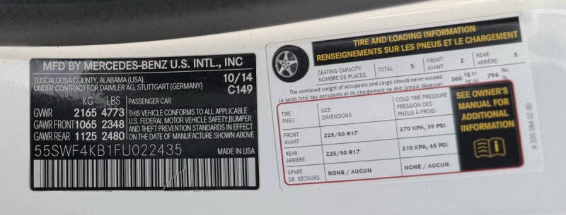 2015 Mercedes-Benz C-Class C 300 4MATIC