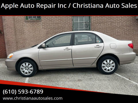 2003 Toyota Corolla for sale at Apple Auto Repair Inc / Christiana Auto Sales in Christiana PA