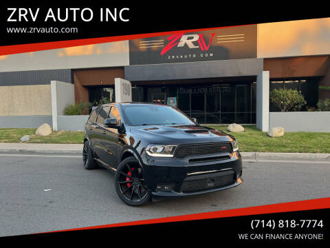 2018 Dodge Durango for sale at ZRV AUTO INC in Brea CA