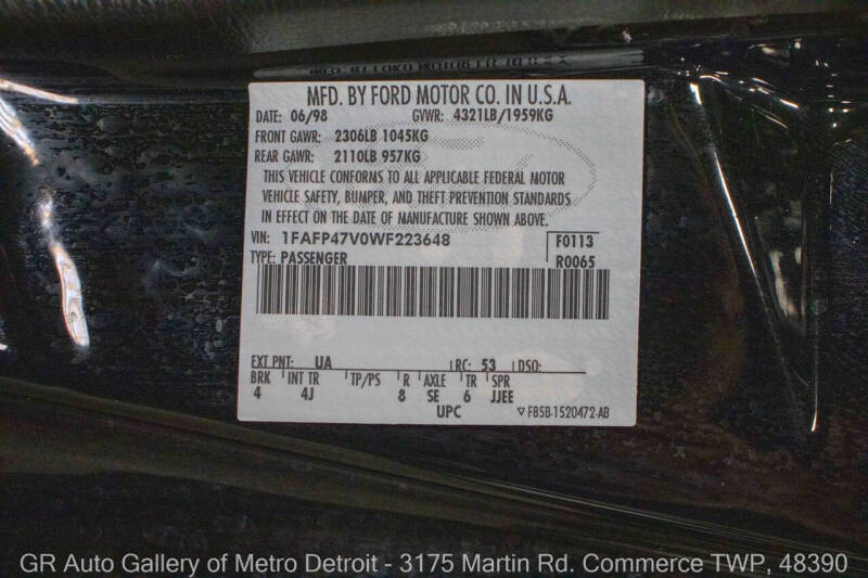 1998 Ford Mustang SVT Cobra