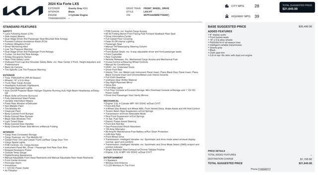 2024 Kia Forte LXS