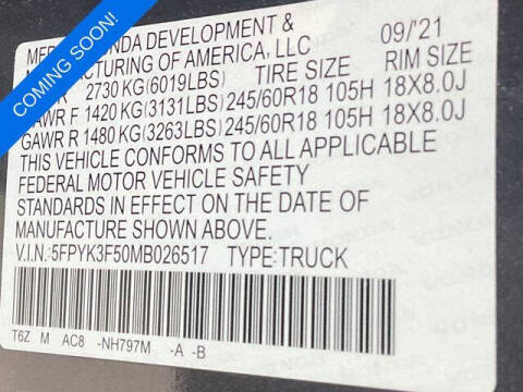 2021 Honda Ridgeline RTL