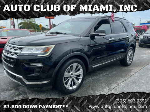 2018 Ford Explorer for sale at AUTO CLUB OF MIAMI, INC in Miami FL