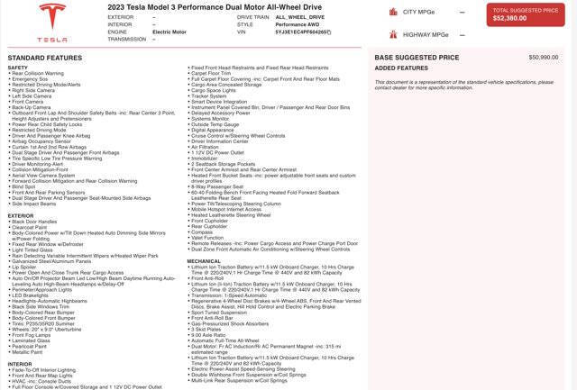 2023 Tesla Model 3 Performance
