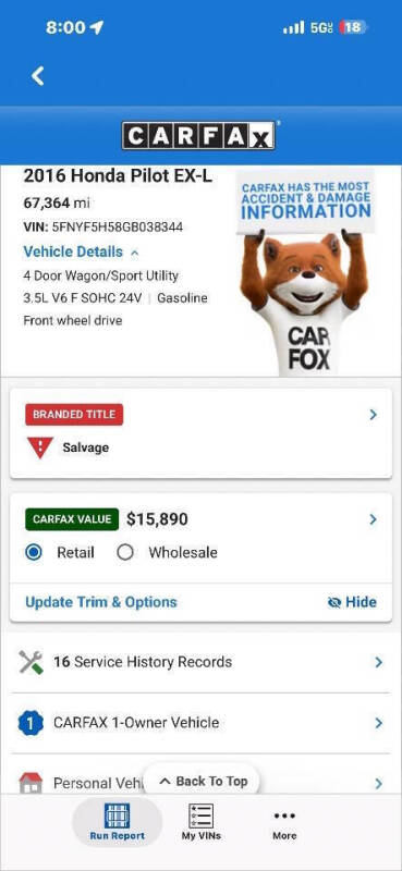 2016 Honda Pilot EX-L