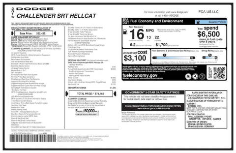 2016 Dodge Challenger SRT Hellcat