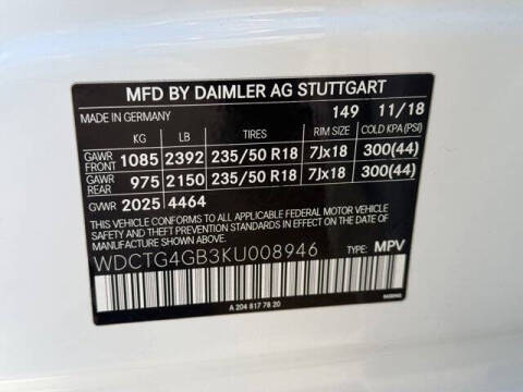 2019 Mercedes-Benz GLA GLA 250 4MATIC