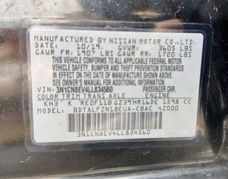 2020 Nissan Versa SV